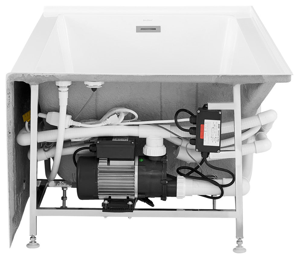 Avancer 60"x36" Alcove Whirlpool Bathtub With Apron, Left Hand Drain