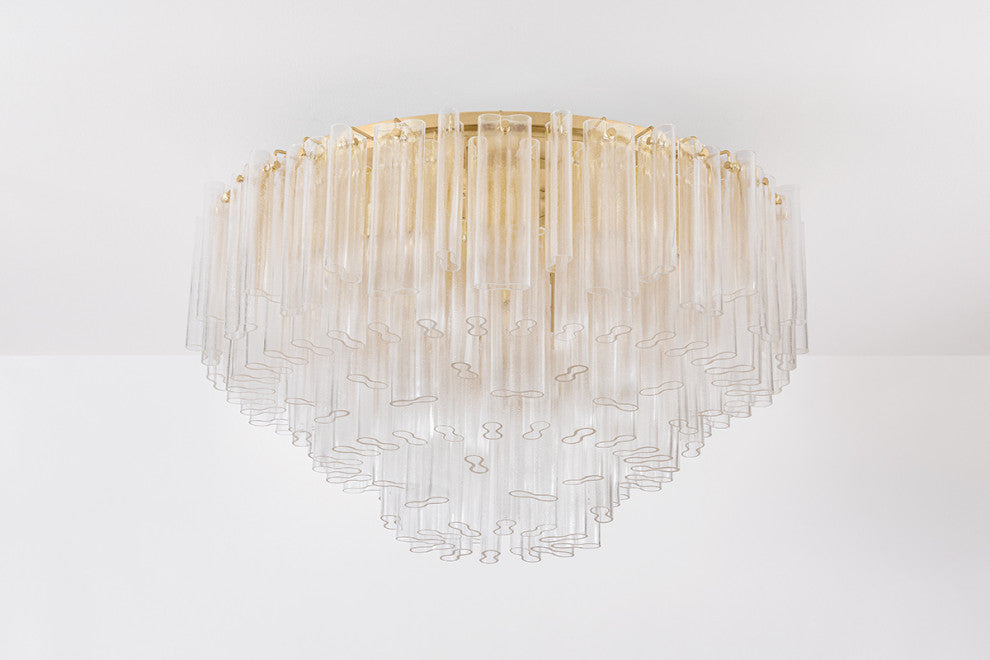 Corbett Lighting Varenna Semi Flush, Vintage Gold Leaf, 48"Dx28.5"H