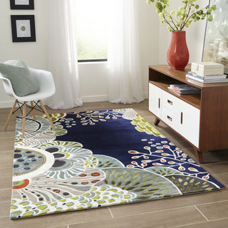 Rug Momeni New Wave, NW146, Navy, 5'9"x5'9" Round, 33446