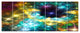 Golden Cosmic Black Hole, Abstract Art on Canvas, 83"x32", 7 Panels