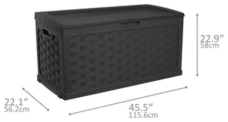 Starplast 88 Gallon Plastic Deck Box, Black