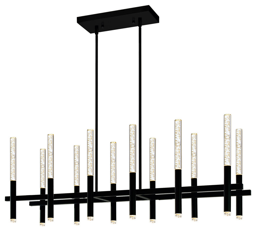 Integrated LED Black Chandelier