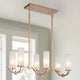 LNC 6-Light Modern Gold and Frosted Glass Linear Pendant for Kitchen