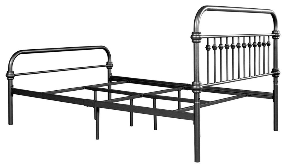 Twin/Full/Queen Wood Frame Platform Bed with Center Support Legs, Black, Full