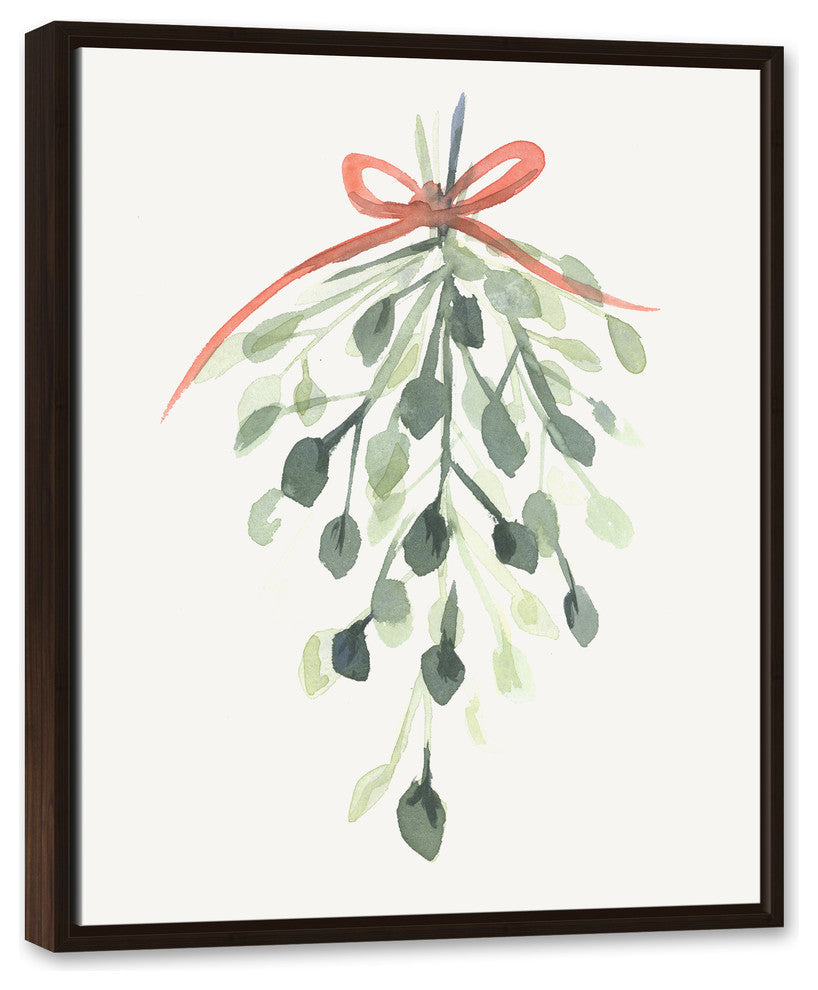 Watercolor Mistletoe Canvas Wall Art, Framed, 24"x30"