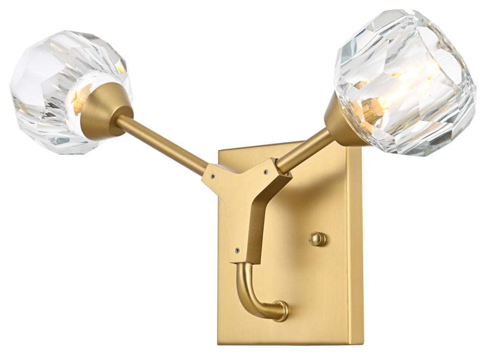 2 Light Wall Sconce, Gold