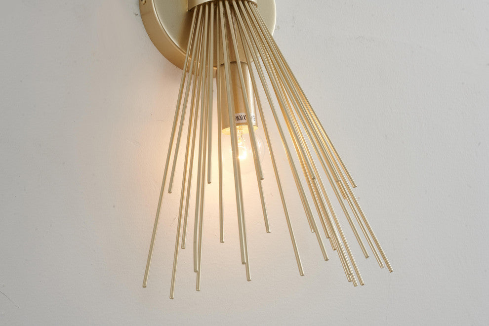2-Light Gold Iron Spiked Cone Wall Sconce