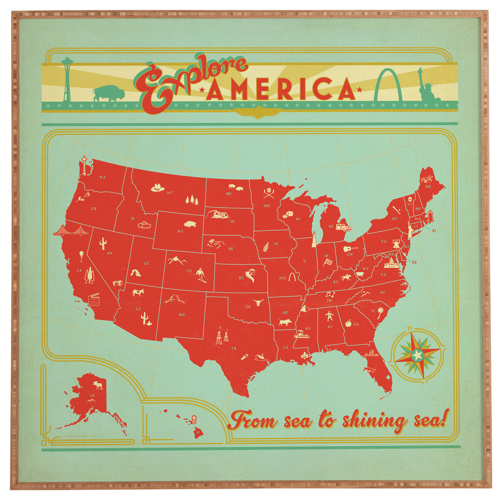Deny Designs Anderson Design Group Explore America Framed Wall Art