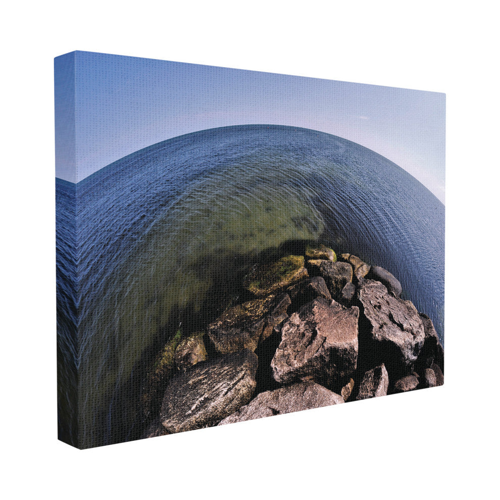 Fisheye Ocean Sea Landscape Photograph, 30"x40", Canvas Art
