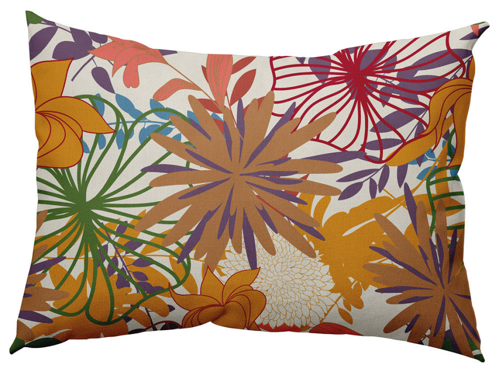 Jumble Floral Accent Pillow, Scallion, 14"x20"