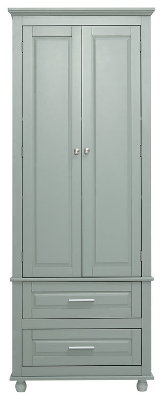 GDF Studio 24"W Bathroom Storage Cabinet with Two Drawers, Adjustable Shelves, Grey