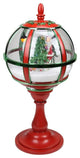 23.5" Red and Green Musical Santa With Christmas Tree Lamp