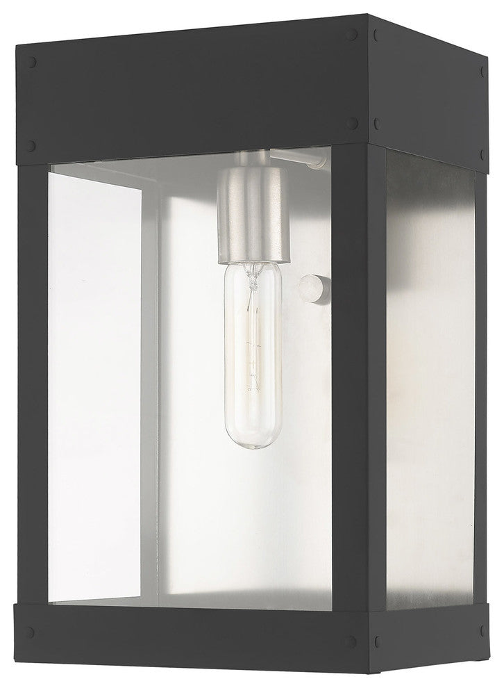 Contemporary Outdoor Wall Lantern, Scandinavian Gray