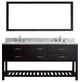 Caroline Estate 72" Double Bathroom Vanity Set Espresso, Marble Top