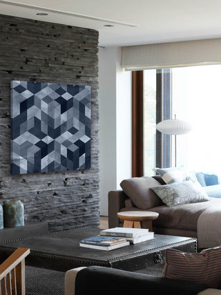 "Shaded Cubes" Painting Print on Wrapped Canvas