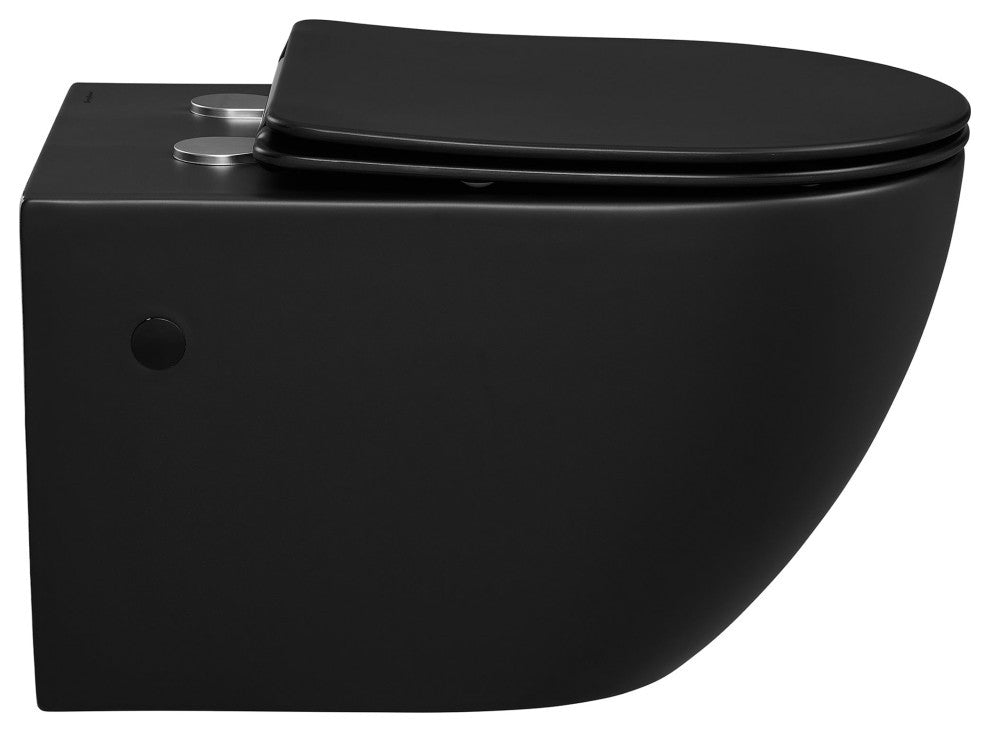 St. Tropez Wall-Hung Toilet Bowl Only, Matte Black