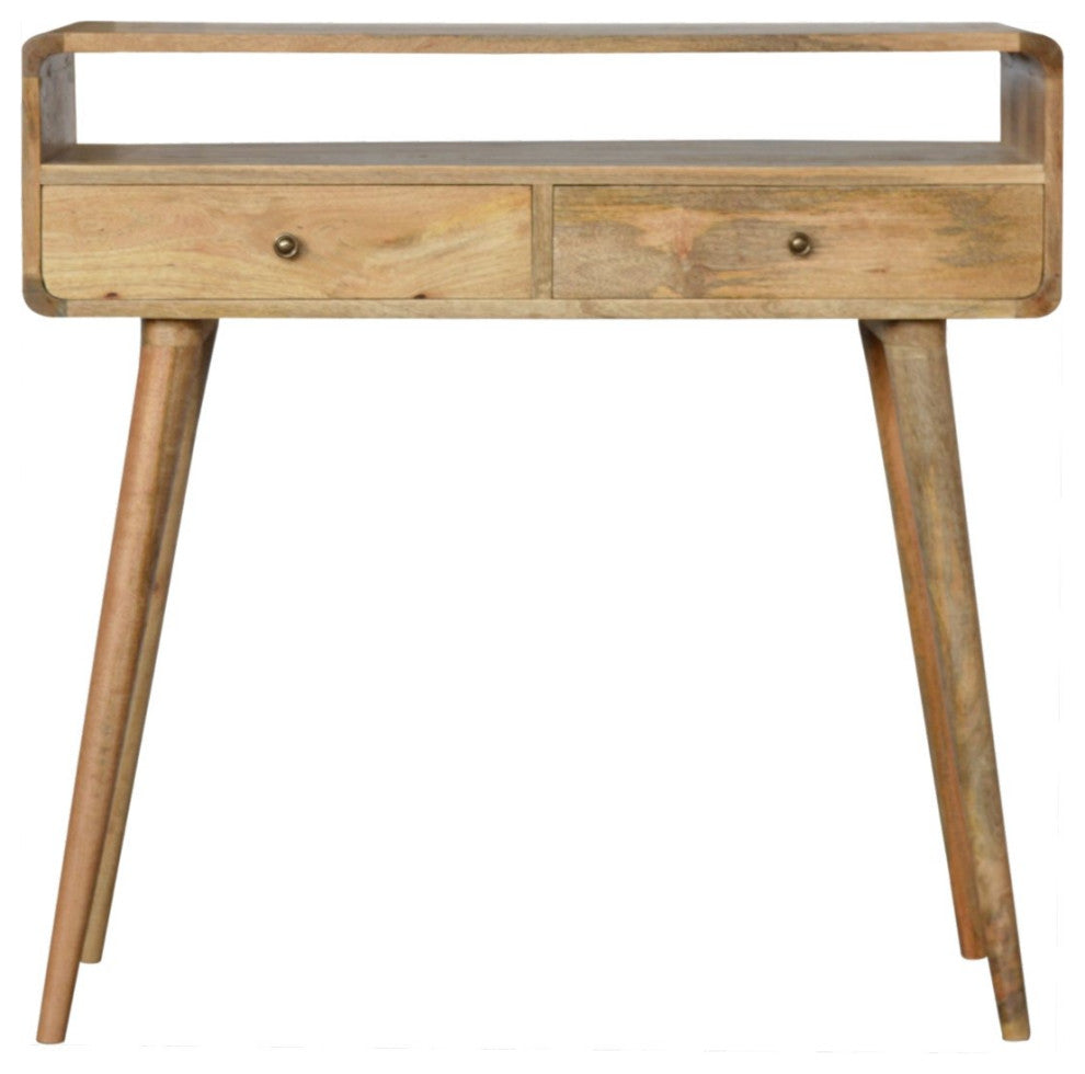 Curved Oak-ish Console Table
