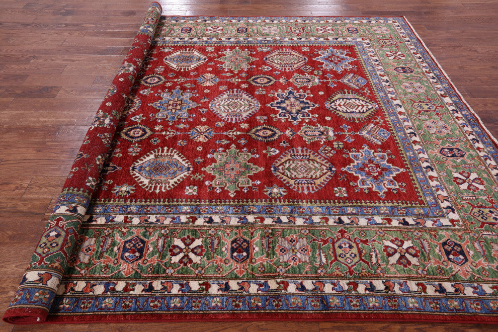 Hand Knotted Super Kazak Wool Rug 8' 2" X 10' 2" Q10536