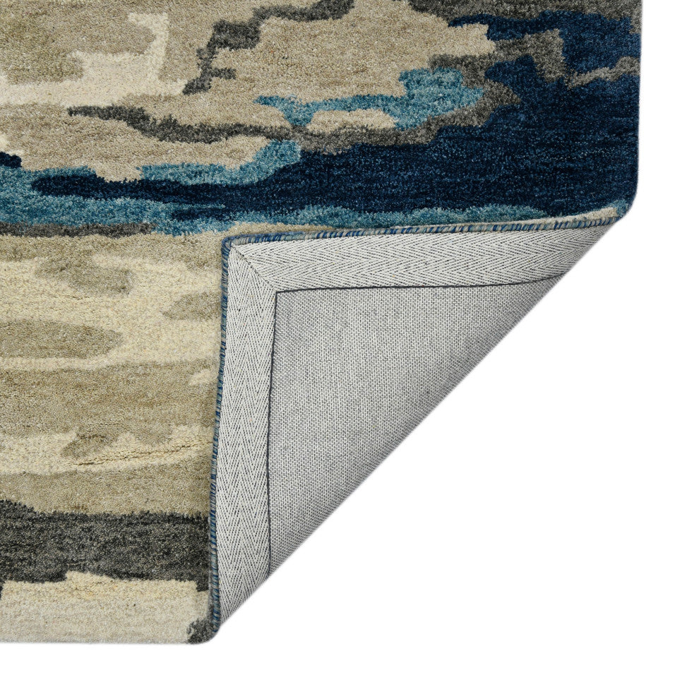 Abstract Gunter Area Rug, Blue, 5' x 8', Abstract