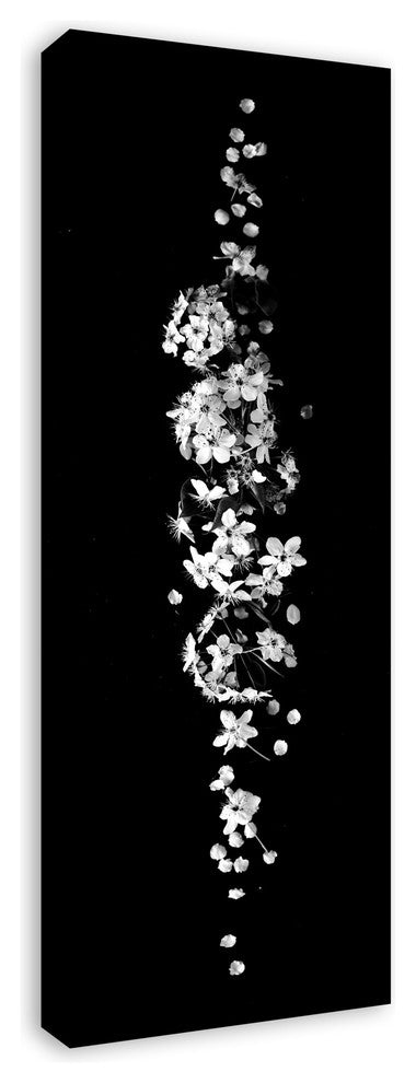 Black and White Floral Midline Print on Canvas