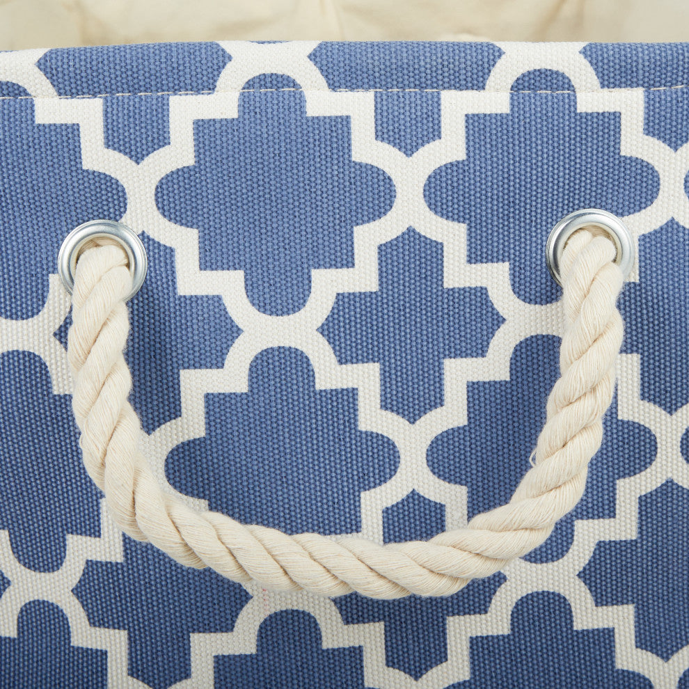 DII Polyester Bin Lattice French Blue Round Large