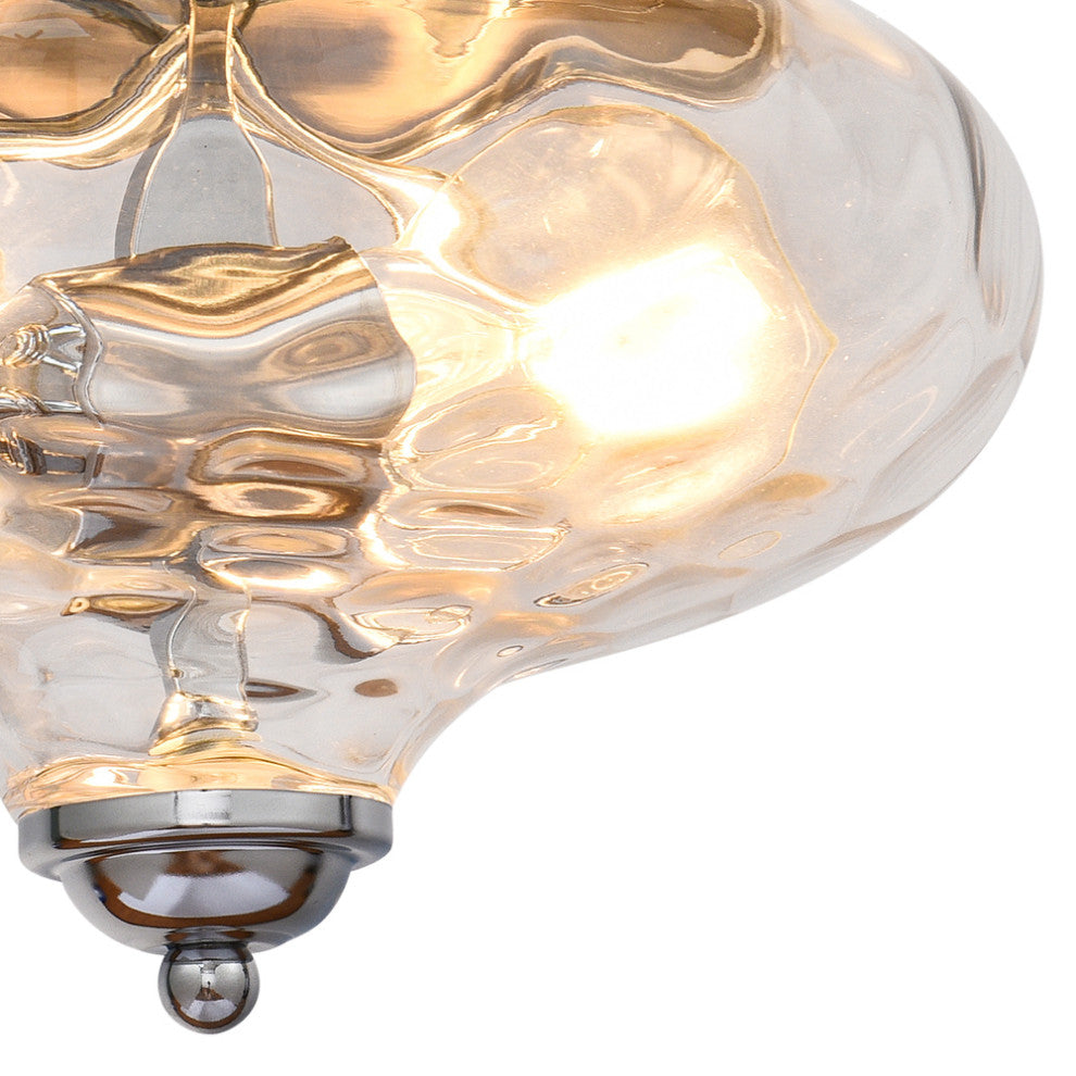 Modern 2-Light Water Pattern Flush Mount, Chrome