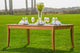 13-Piece Set, 122" X-Large Table, 12 Giva Chairs, Sunbrella Cushion, Burgundy