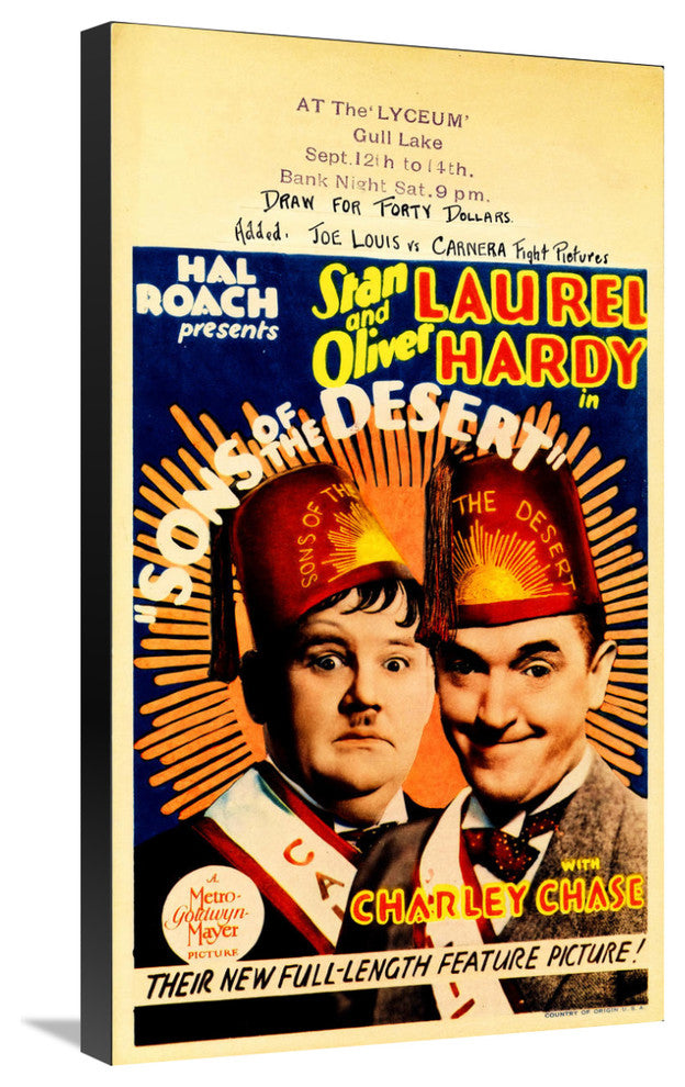 "Laurel & Hardy - Sons of the Desert" Canvas by Hollywood Photo Archive, 17x30"