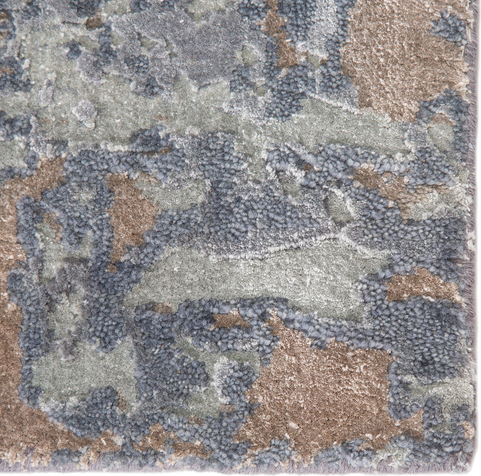 Kavi by Jaipur Living Neev Knotted Abstract Gray/Navy Area Rug, 9'x12'