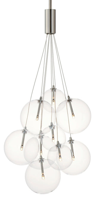 ET2 E25087-18 Burst 9 Light 20"W LED Pendant - Satin Nickel