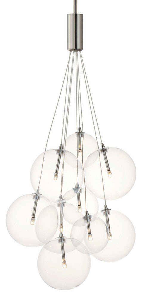 ET2 E25087-18 Burst 9 Light 20"W LED Pendant - Satin Nickel