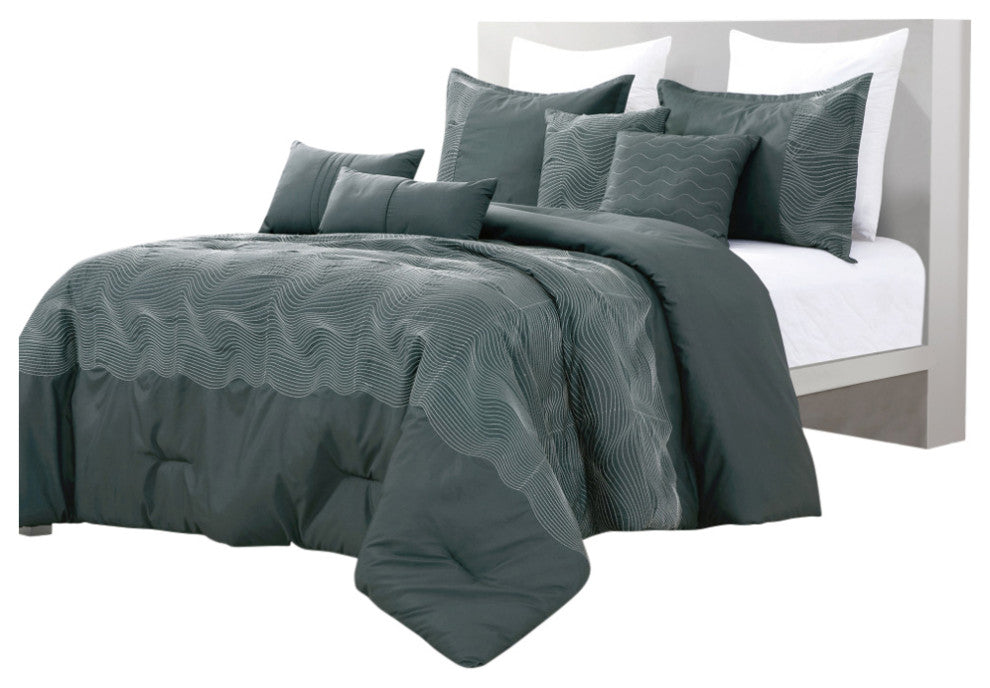 Lena 7-Piece Comforter Set, Queen