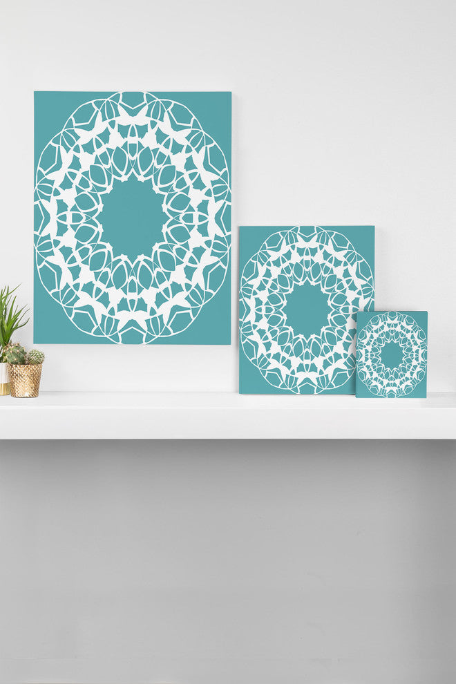 Deny Designs Karen Harris Mod Medallion Aqua Art Canvas