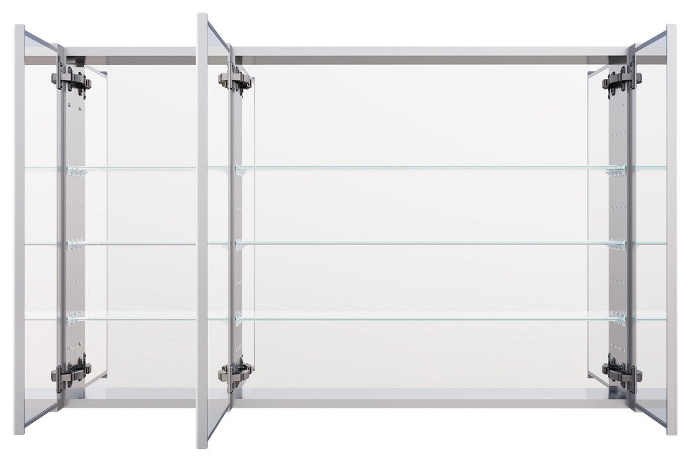 Recessed/Surface Mount Bathroom Medicine Cabinet, Soft-Close Blum Hinges, 48"x30", Triple Swing