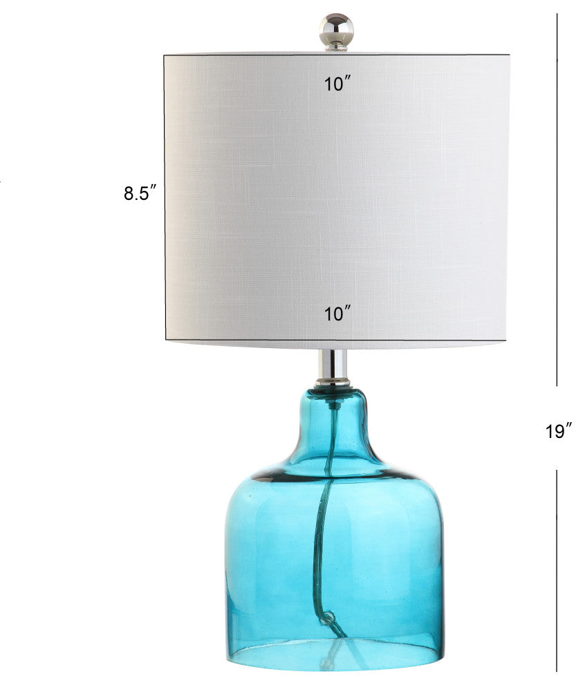 Gemma 19" Glass Bell Table Lamp, Moroccan Blue