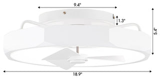 20 in. Modern White Flush Mount LED Ceiling Fan with Remote and DC Motor
