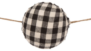 78.74" Black and White Plaid Fabric Garland