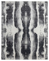Eshwar R8930 Modern/Industrial/Global Rug, Black/White, 9'x12'