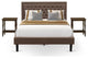 3Pc Queen Bed Set, 1 Queen Platform Bed Frame Brown Padded, 2 Small Nightstand