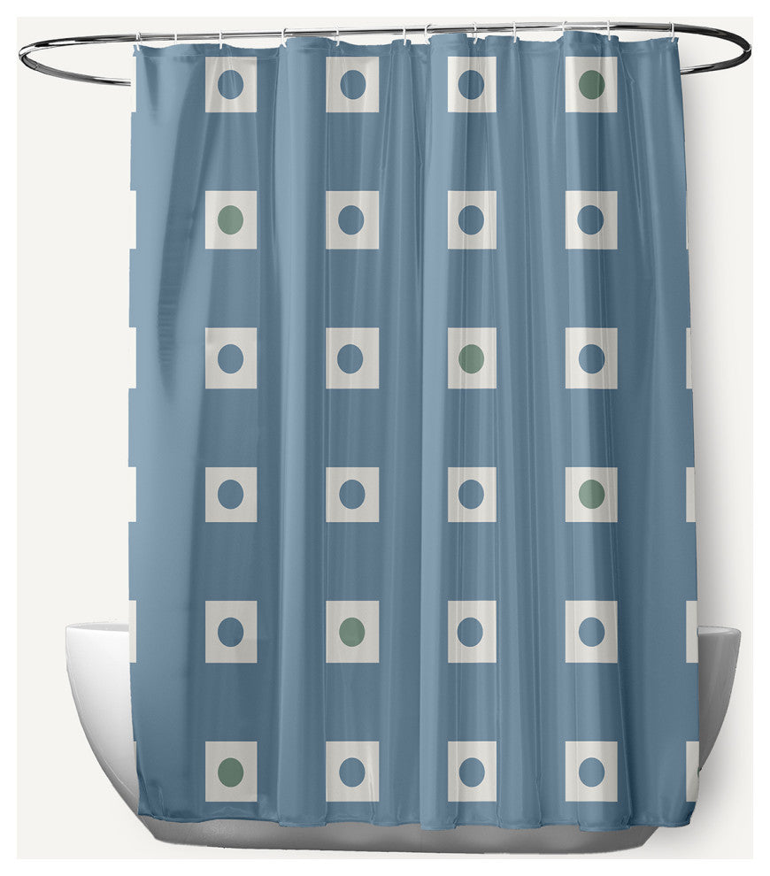 Li'l Boxes Dusty Smoke 70" w x 73" h Shower Curtain