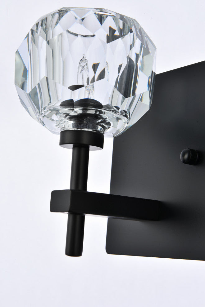 2 Light Wall Sconce, Black