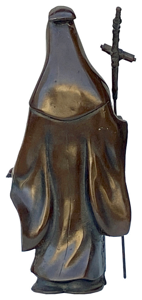 Vintage Handmade Bronze Metal Japanese Style Su Wu Figure Statue Hws2510