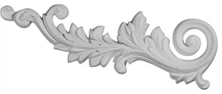 15 3/4"W x 5 1/8"H x 1 1/8"P Robin Scroll Onlay, Left