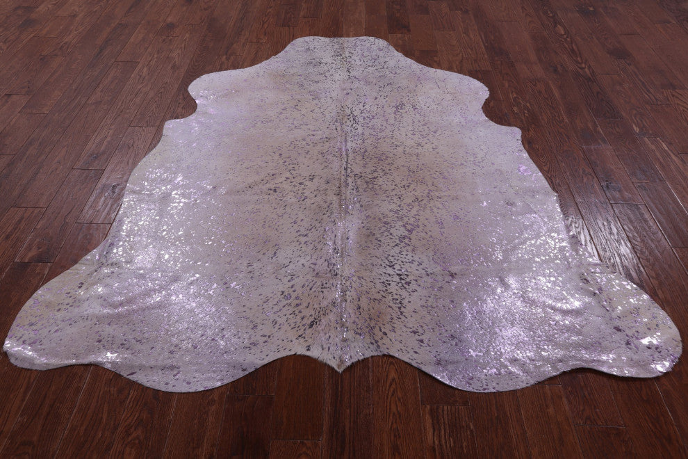Purple Metallic Cowhide Rug 6' 7" X 6' 4" C2075