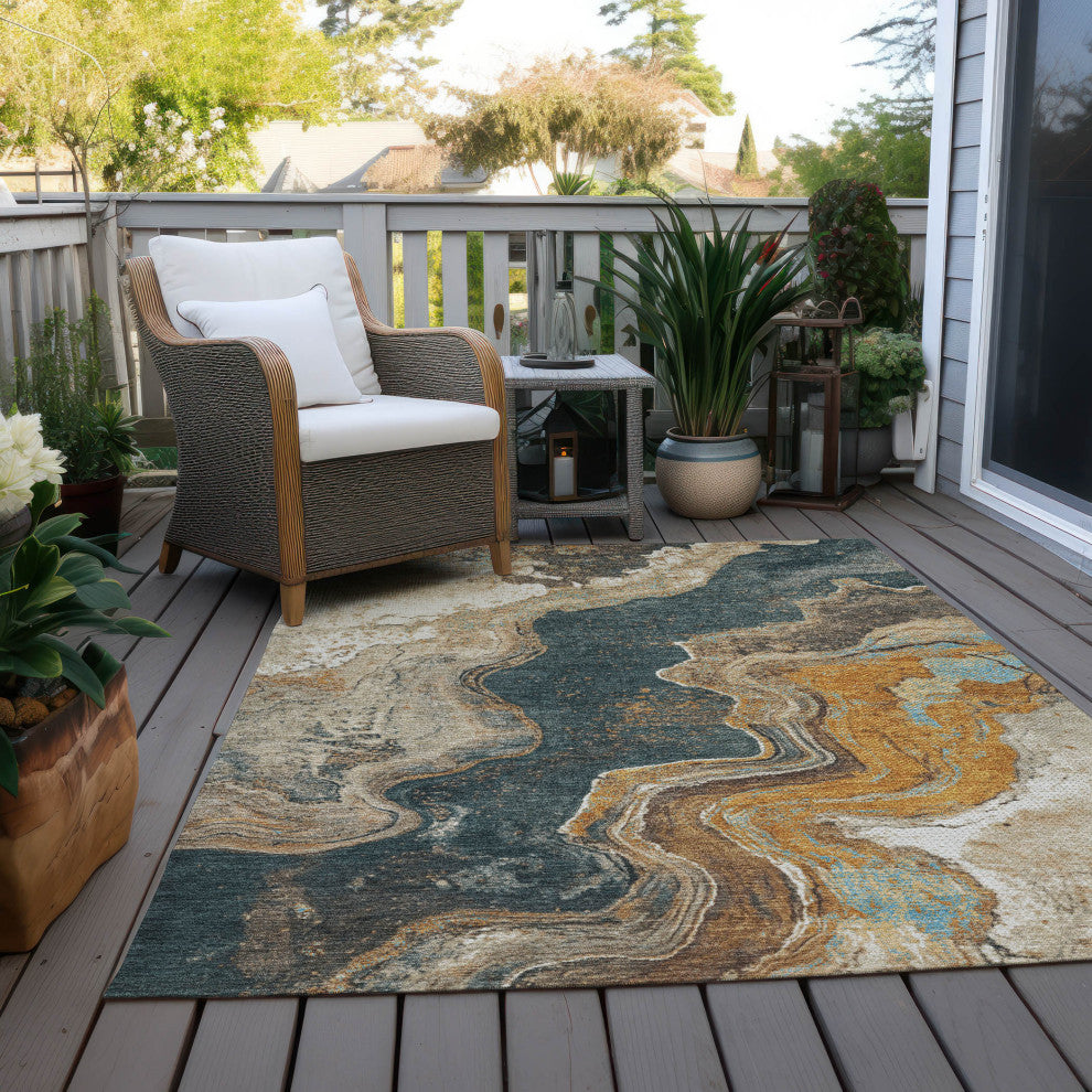 Machine Washable Indoor/Outdoor Chantille ACN1907 Wheat 8' x 10' Rug