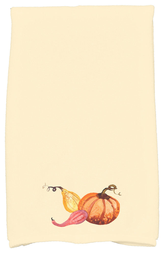 Gourd Pile 18"x30" Light Yellow Floral Print Hand Towel