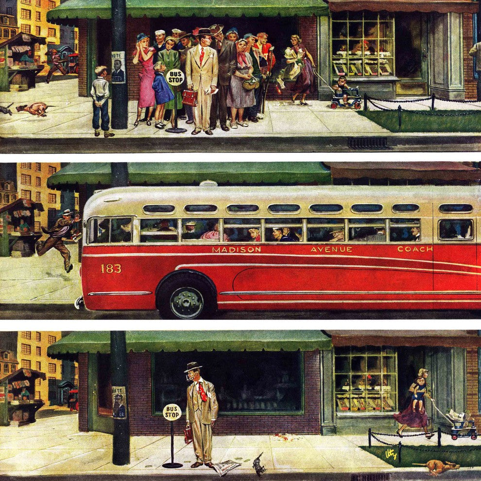 "Madison Avenue Coach" Painting Print on Wrapped Canvas