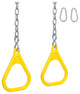 Swing Set Trapeze Rings With Chains, Set of 2, Yellow