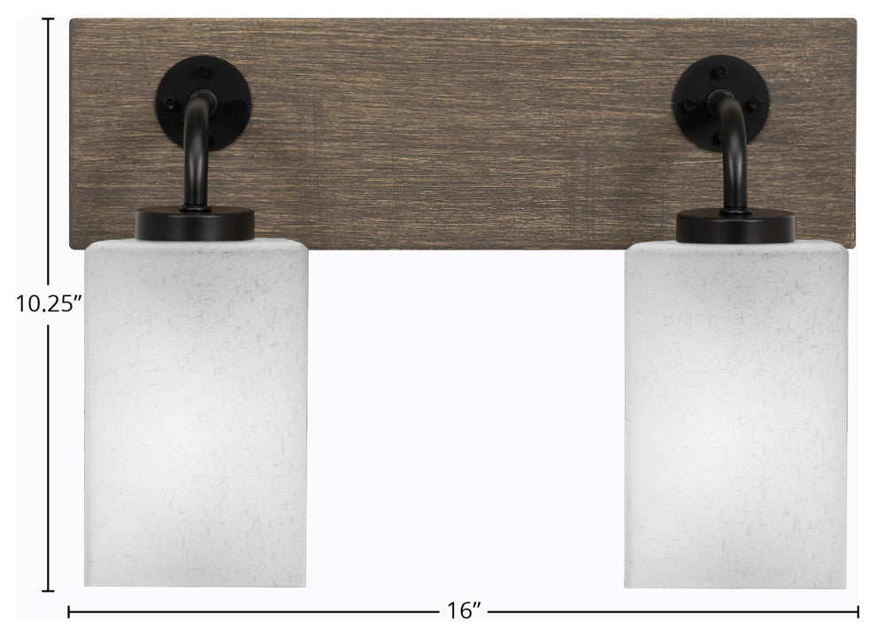 Oxbridge, Bath Bar, Matte Black & Painted Distressed Metal, 4" White Muslin