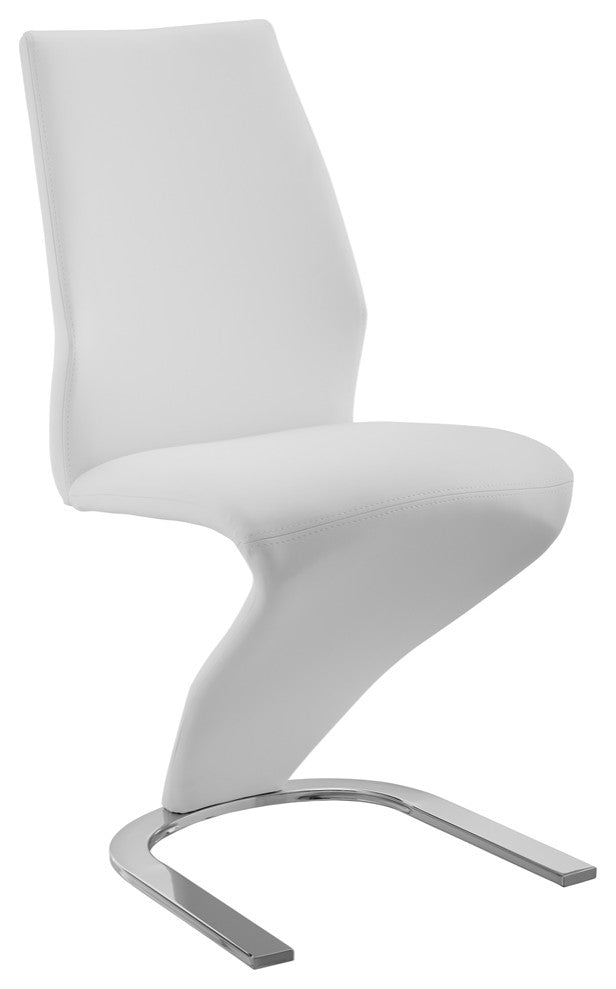Boulevard Set of 2 Dining Chair, Pu Leather, White